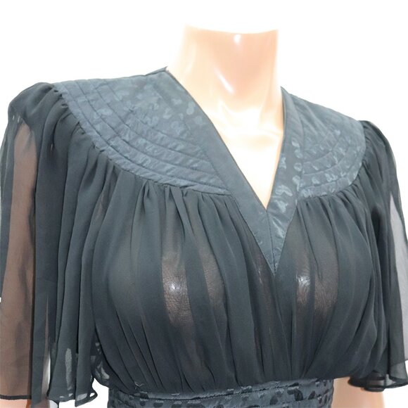 Vintage Marc Allan Feminine Sheer Peplum Blouse S - Picture 2 of 5